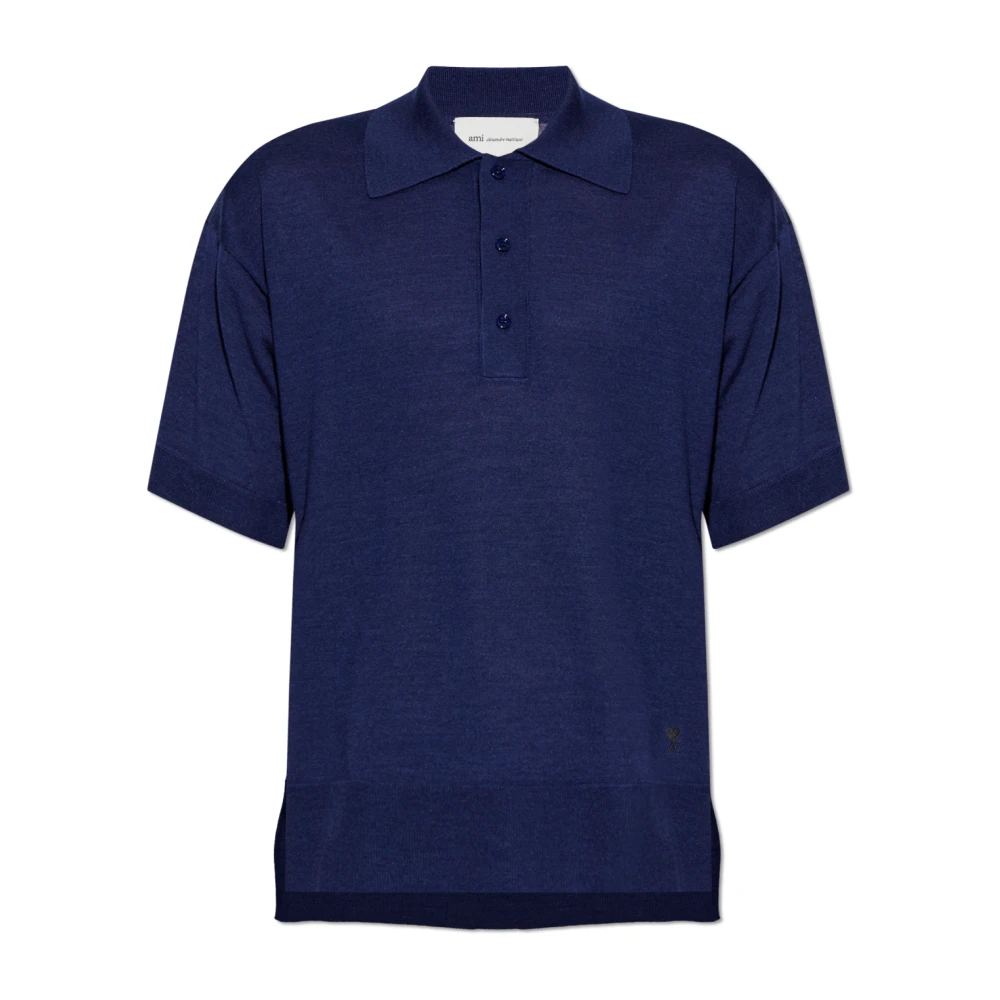 Ami Paris Herr Blå Stickade Tröjor M, Ami De Coeur Polo