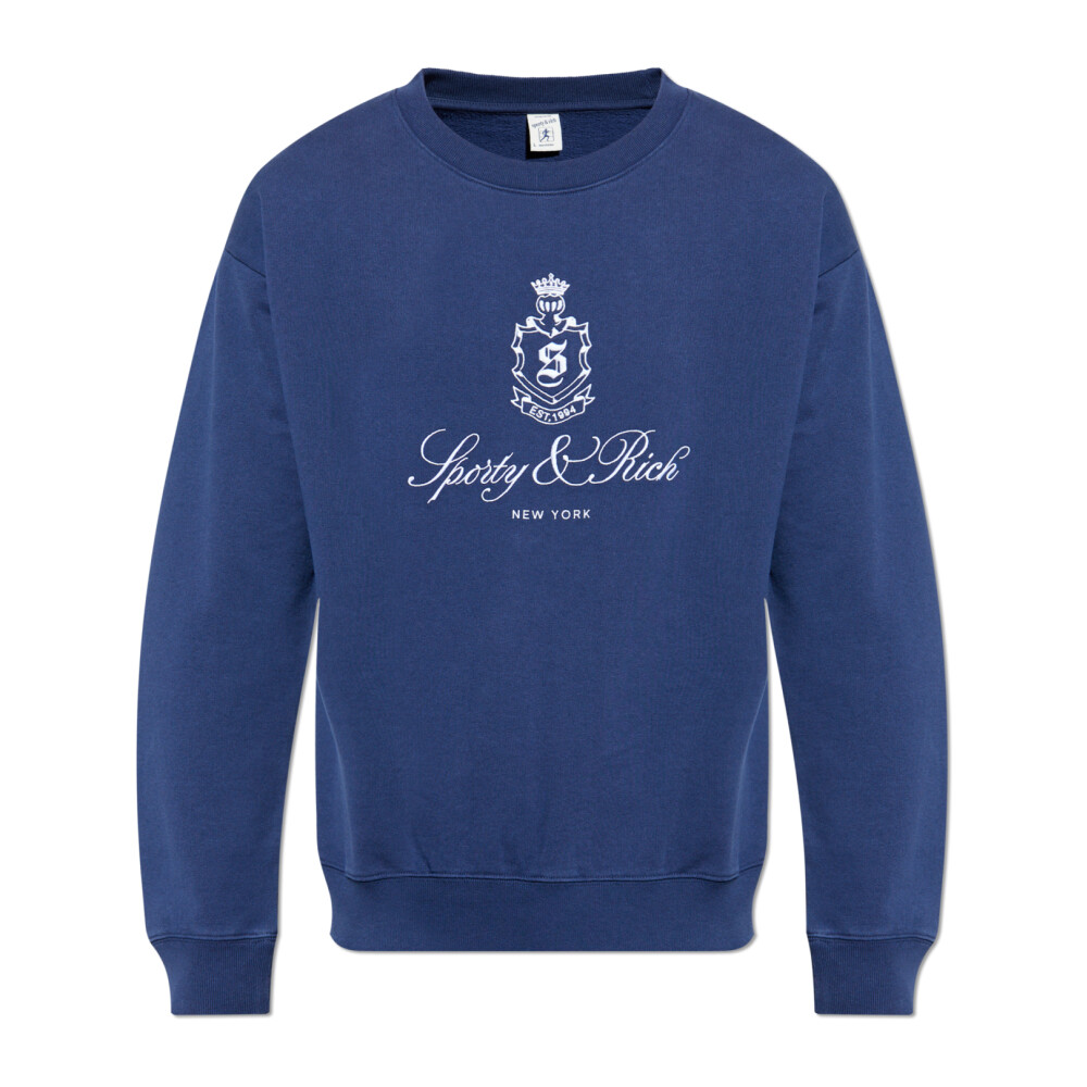 スウェット・トレーナー Sporty & Rich Water Drink Crewneck CR472PW スウェット・トレーナー Sporty & Rich Water Drink Crewneck