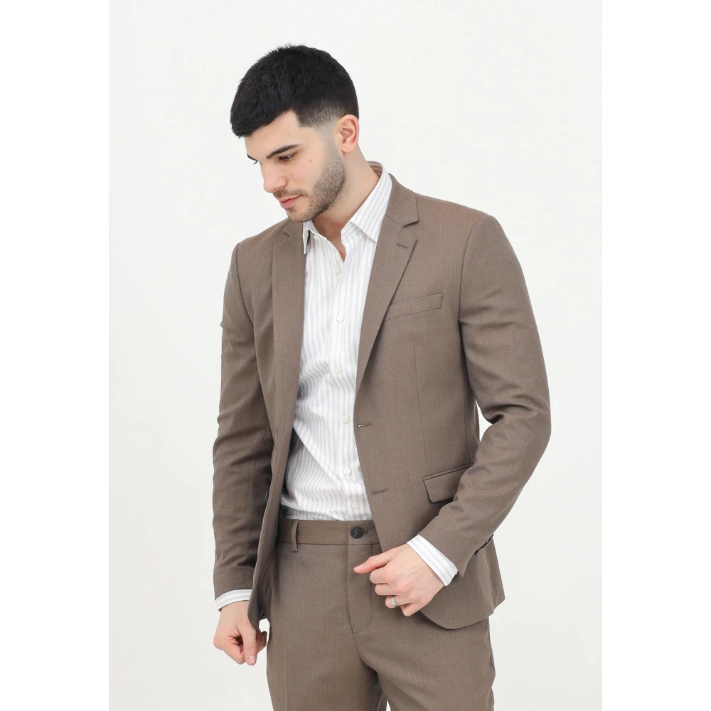 Selected Homme Bruine single-breasted jas klassieke stijl Brown Heren