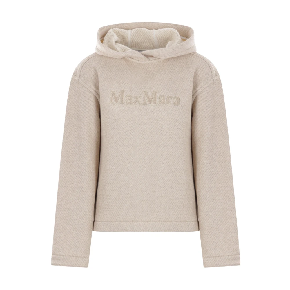 Max Mara Beige hoodie met logo borduurwerk Beige Dames
