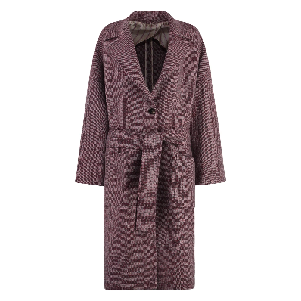 Etro - Coats > Belted Coats - Red - Etro - Modalova