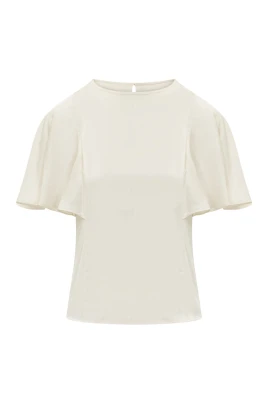 Satin Cape Sleeve Blouse