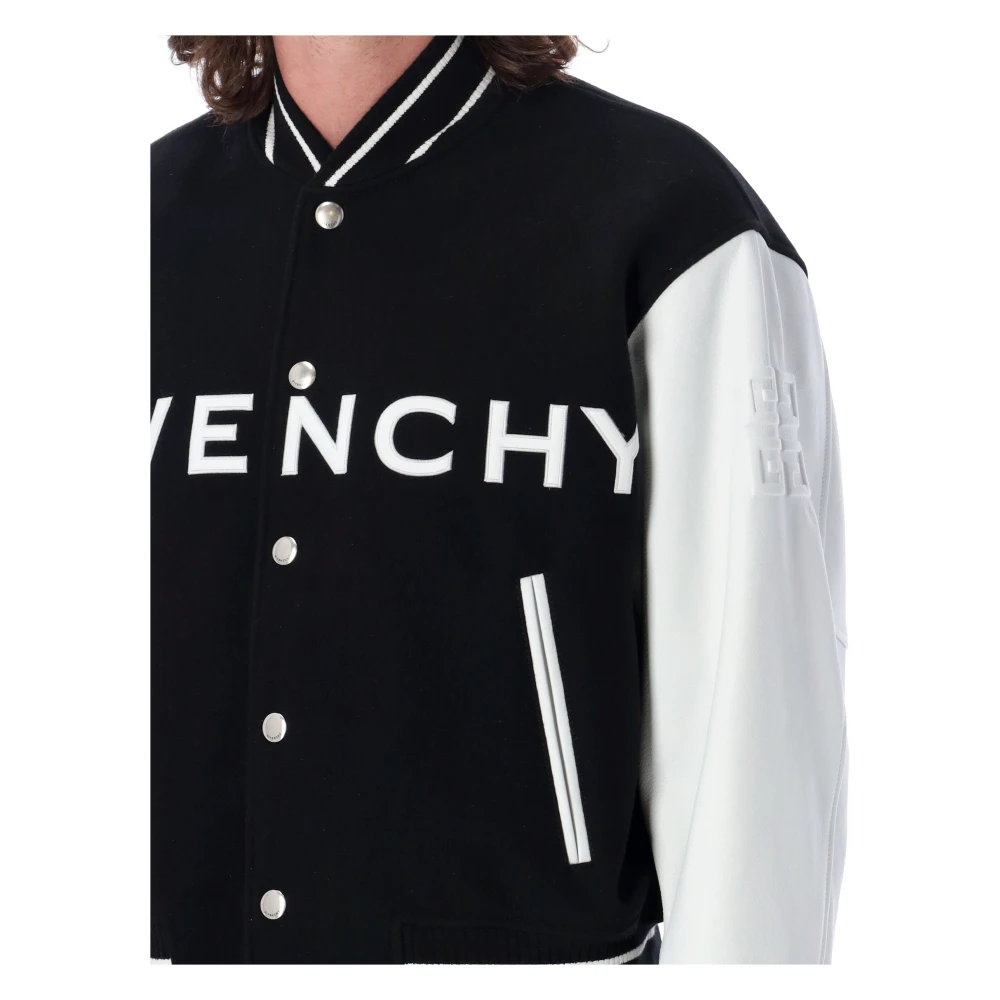 Givenchy Varsity Bomber Jack Zwart Wit Black Heren