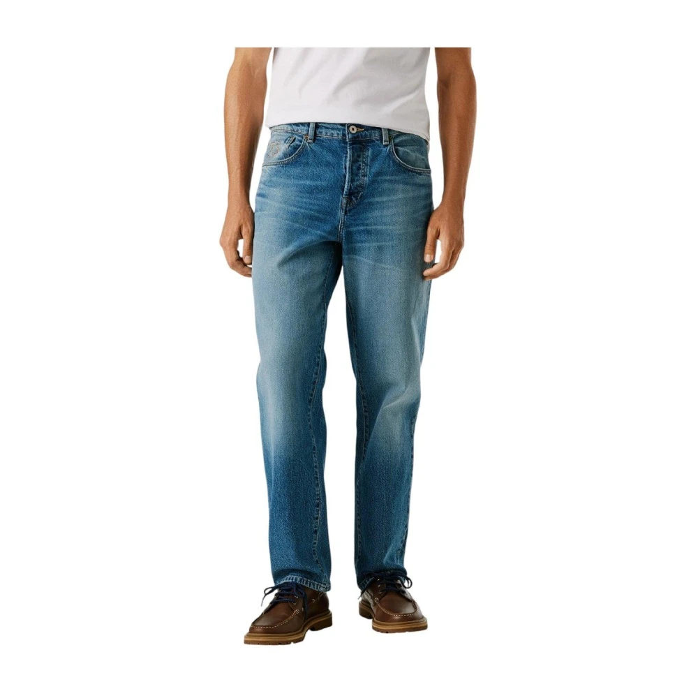Pepe Jeans Blue Straight Fit Jeans, Male, W32 L32, Straight Jeans