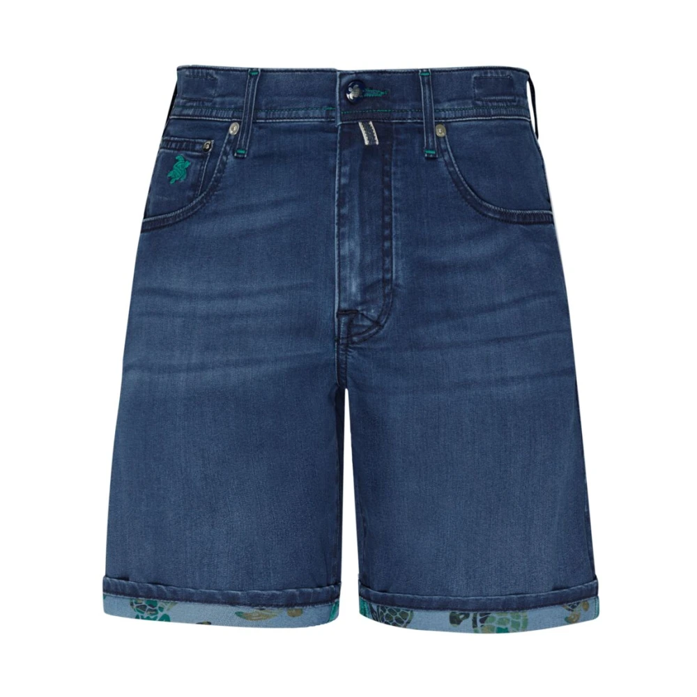 Vilebrequin Tahiti Turtles Denim Bermuda Shorts voor Heren Blue Heren