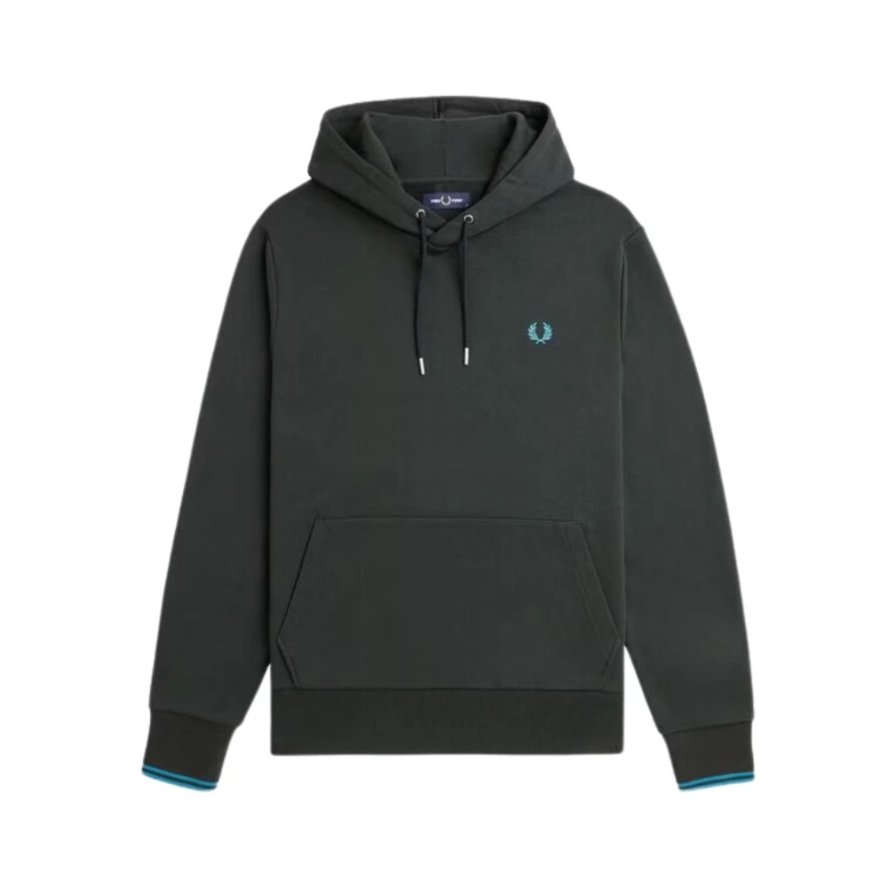 Fred Perry Randig huva tröja Green, Herr