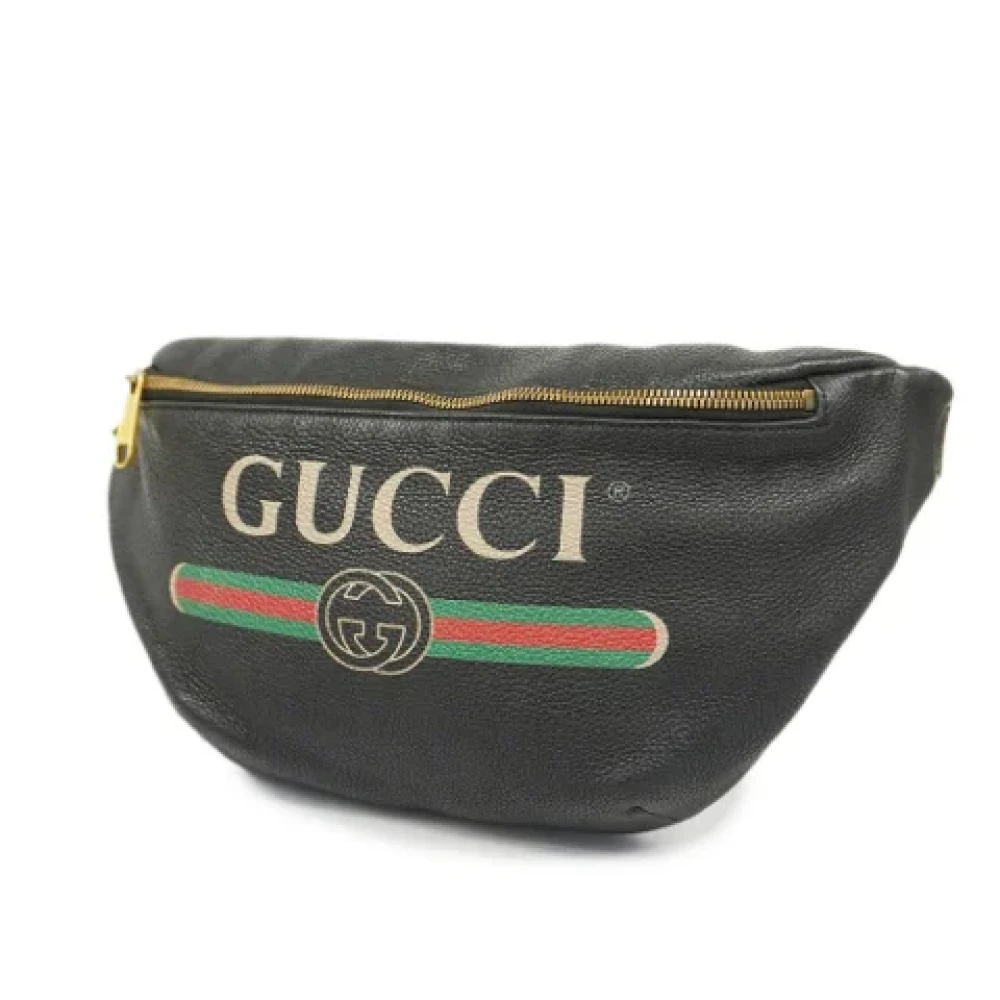 Gucci Vintage Pre-owned Leather crossbody-bags Black Heren