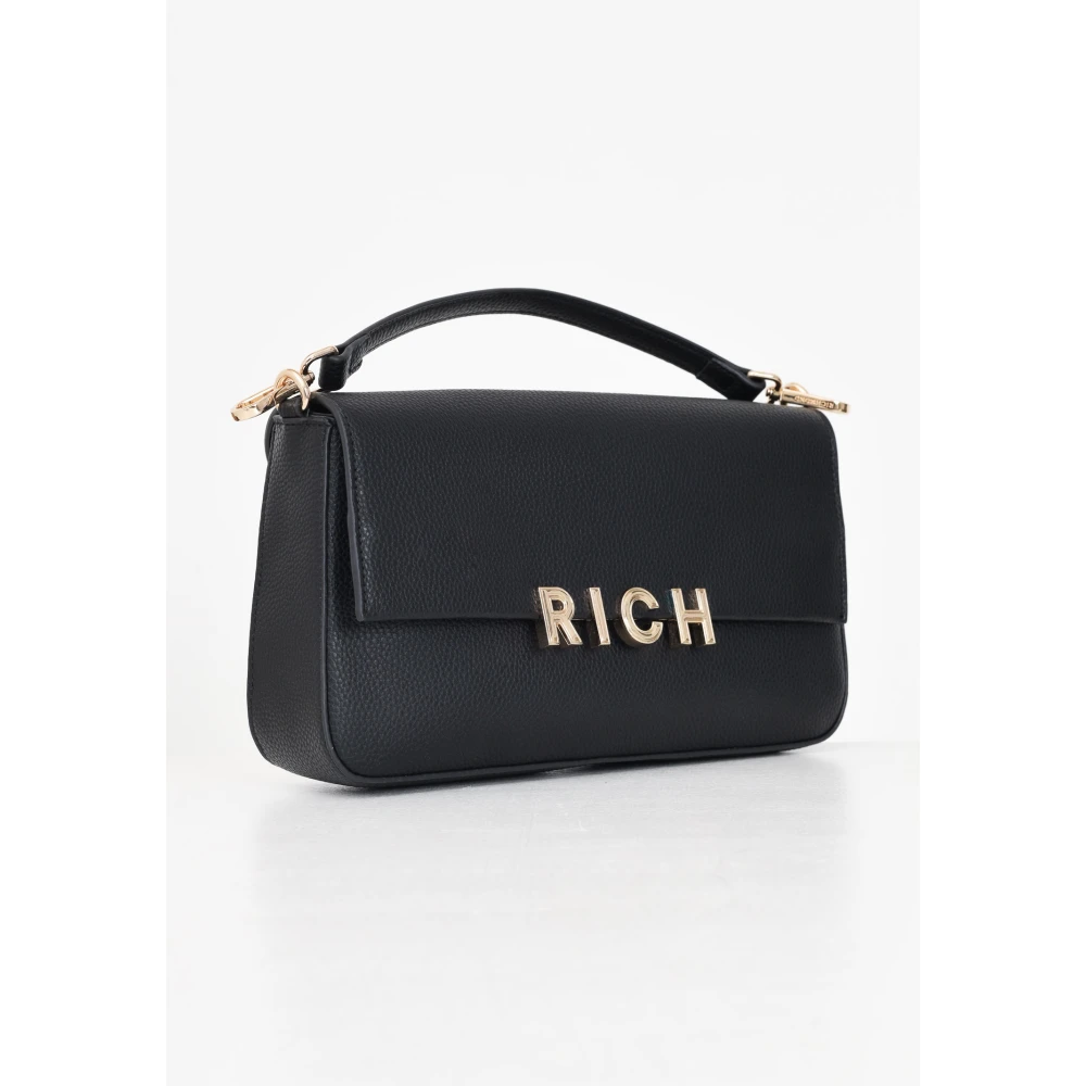 Richmond Zwarte handtas met metalen logodetail Black Dames