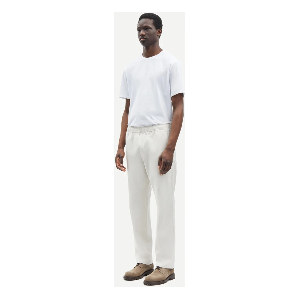 Samsøe Jabari Soft Trousers White Heren