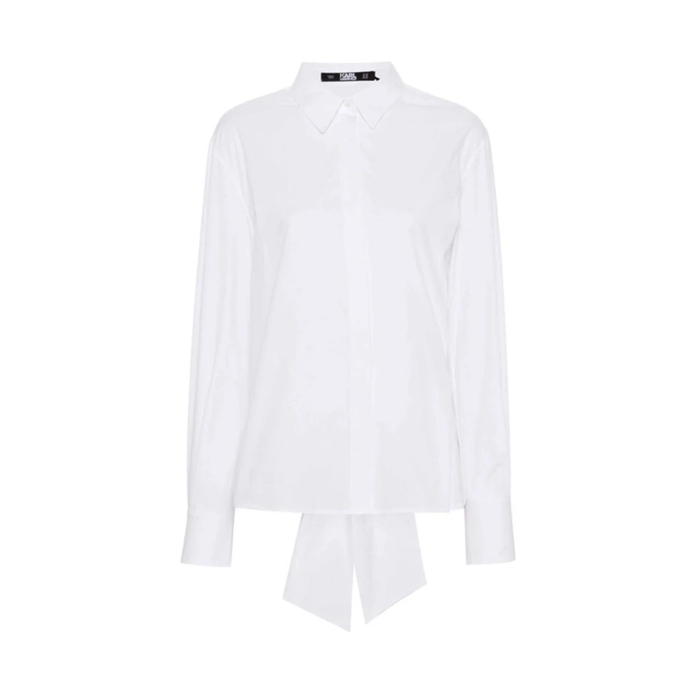 Karl Lagerfeld Witte Organische Katoenen Poplin Overhemd White Dames