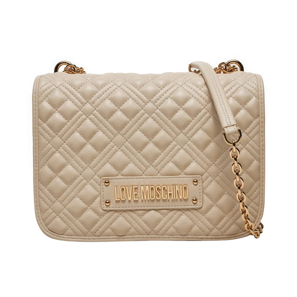 Love Moschino Gewatteerde Pu Schoudertas Ivoor Beige Dames