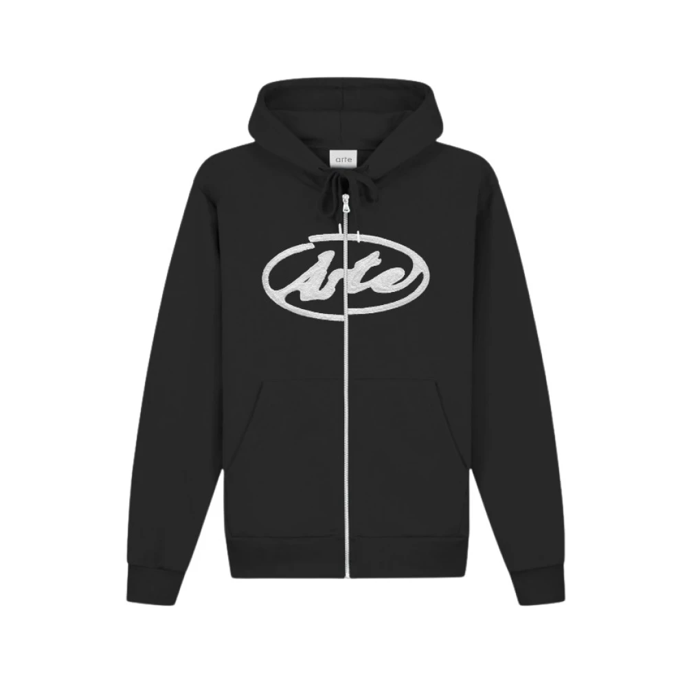 Arte Antwerp Black Circle Logo Zip Hoodie - Male - Zip-Throughs - Xl - Sweatshirts & Hoodies