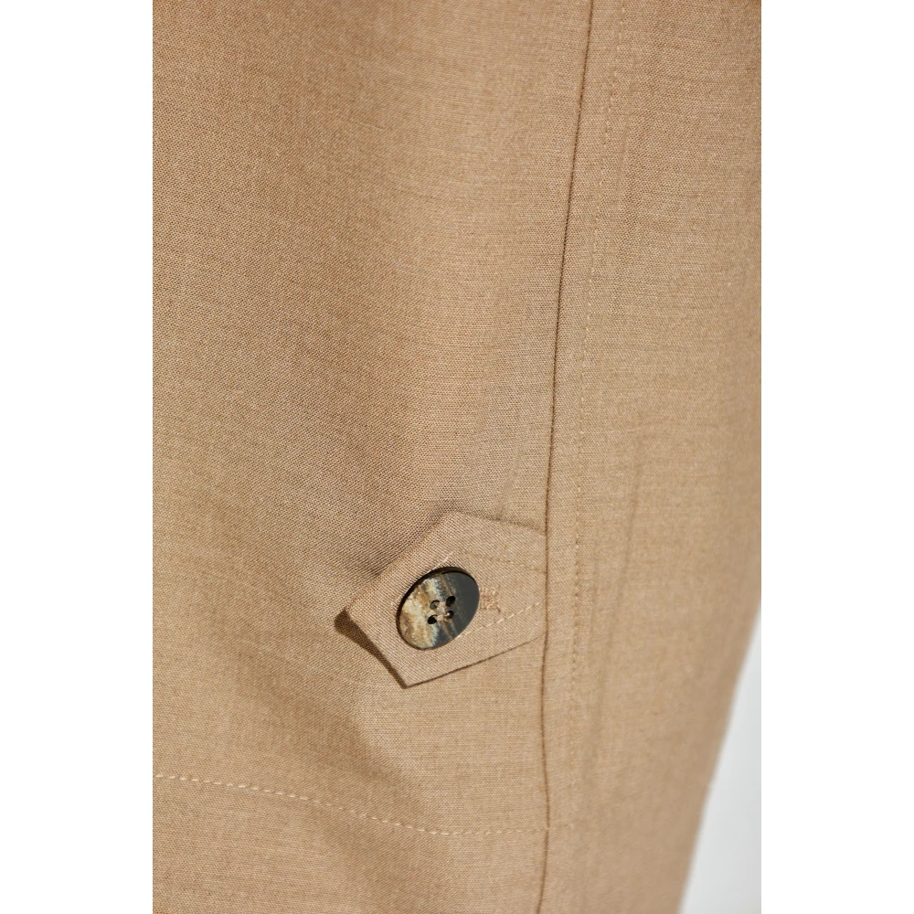 Ganni Gekreukelde broek Beige Dames