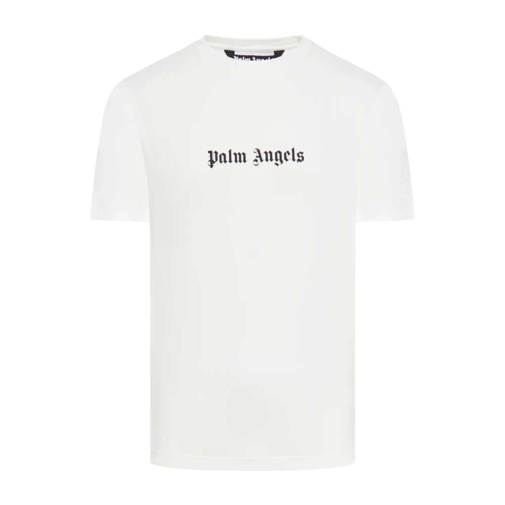 Palm Angels Homme Blanc - T-Shirt À Logo Classique - Tops - Taille: S