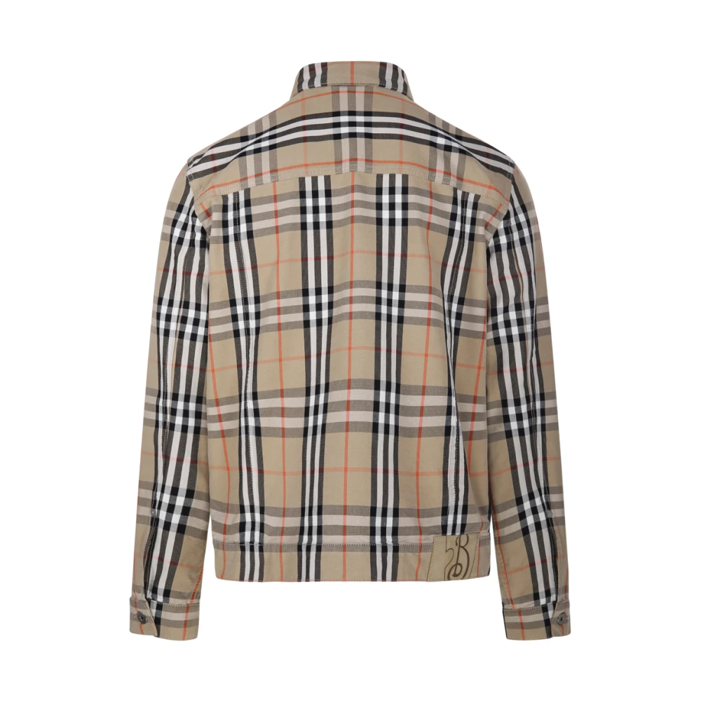 Burberry Geruite Jas Beige Heren
