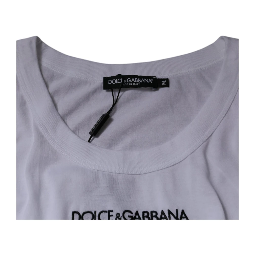 Dolce & Gabbana Witte Katoenen Logo Tanktop White Heren