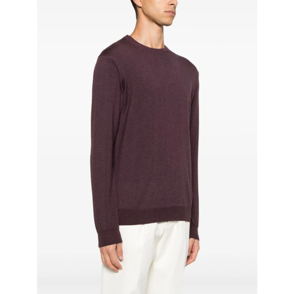 Woolrich Bordeaux Gewassen Crewneck Trui Red Heren