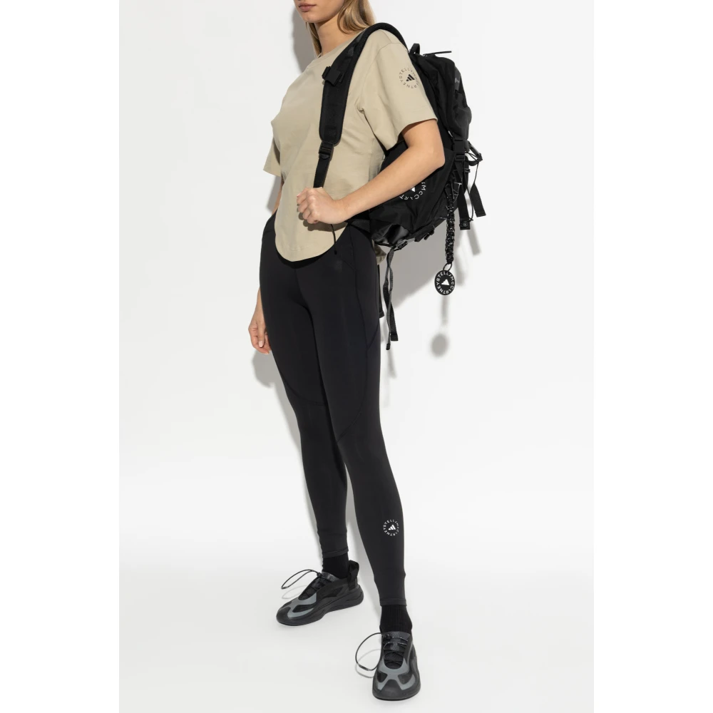 adidas by stella mccartney T-shirt met logo Beige Dames
