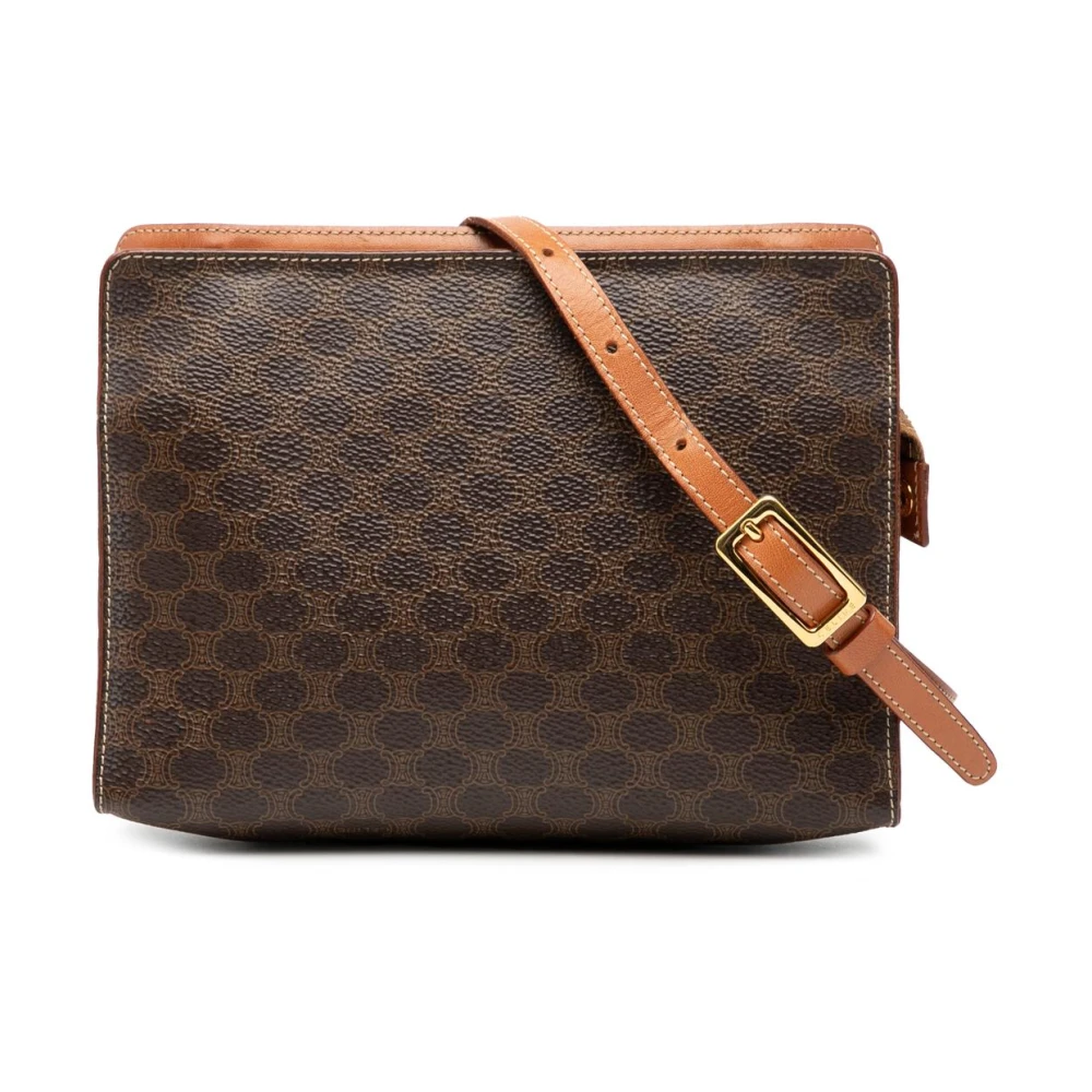 Celine Vintage Women's Brown Vintage Cross Body Bags, One Size, Pre-Owned Crossbody Bag