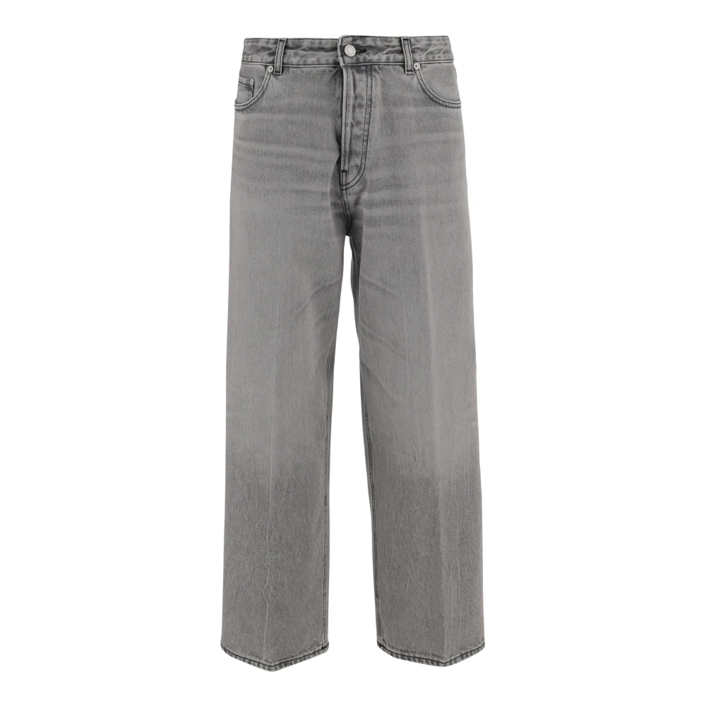 Haikure Cotton Denim Wide Fit Jeans Gray Dames