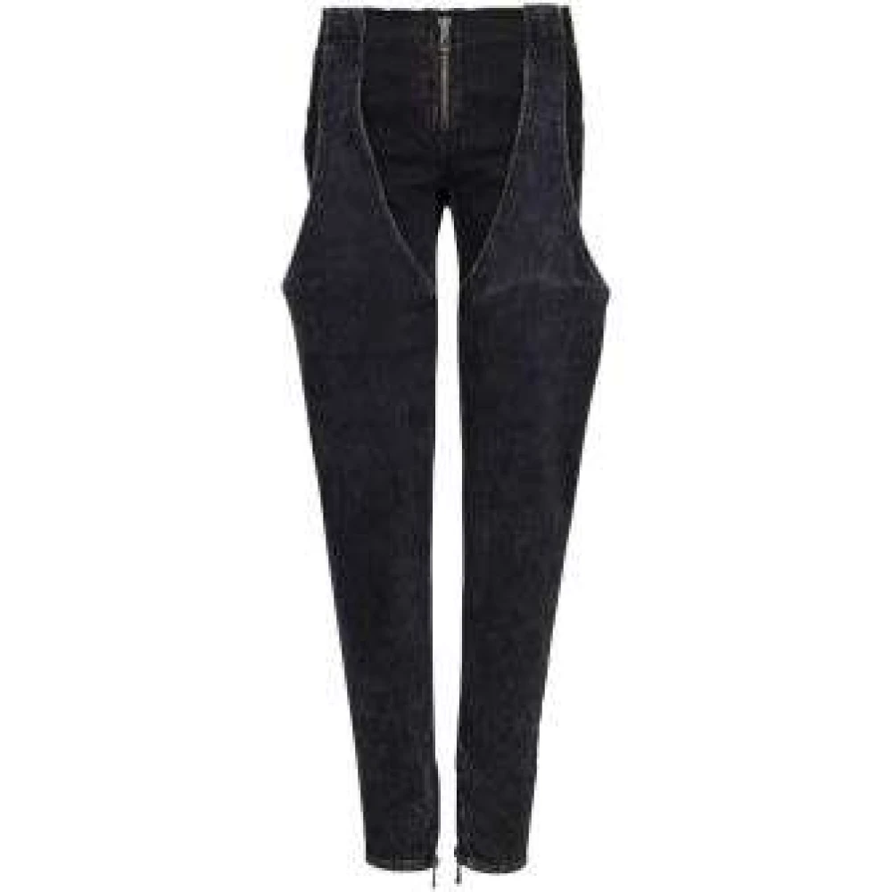Balmain Gewassen katoenen laagbouw jeans Black Dames