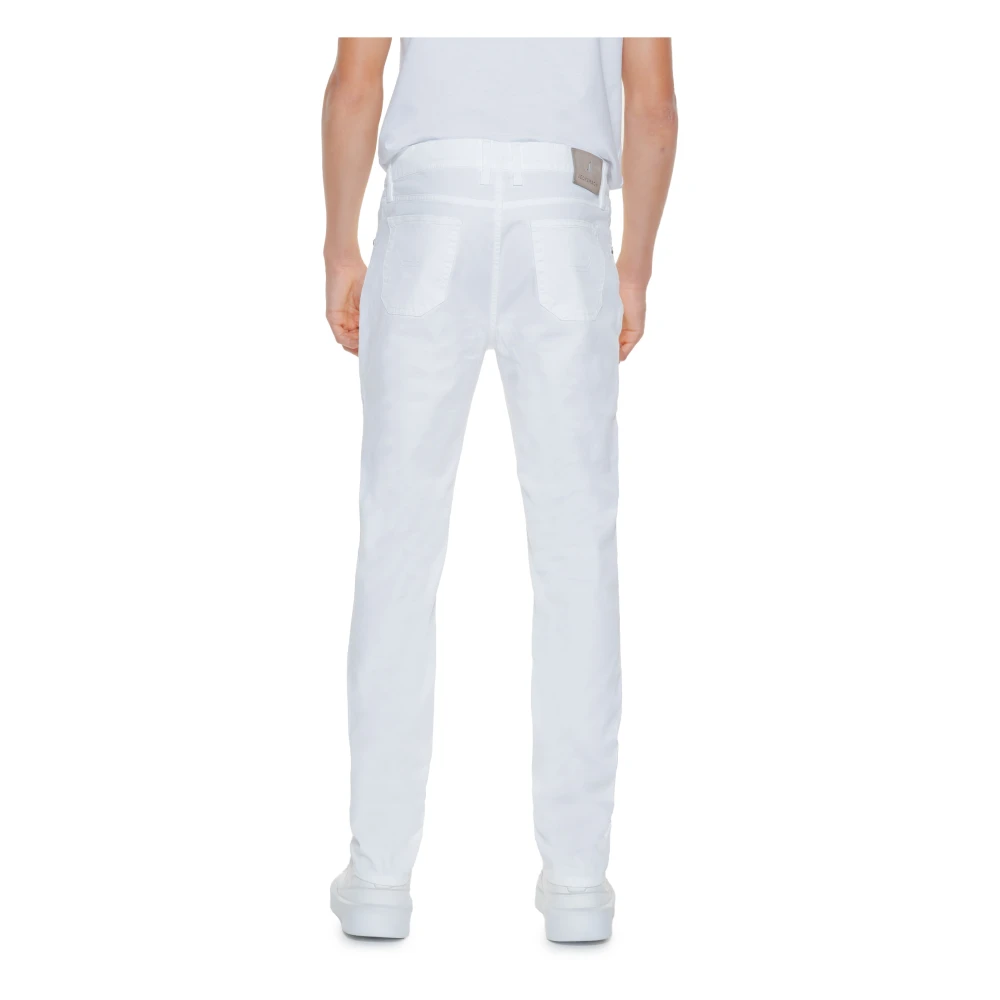 Jeckerson Witte katoenen broek met rits White Heren