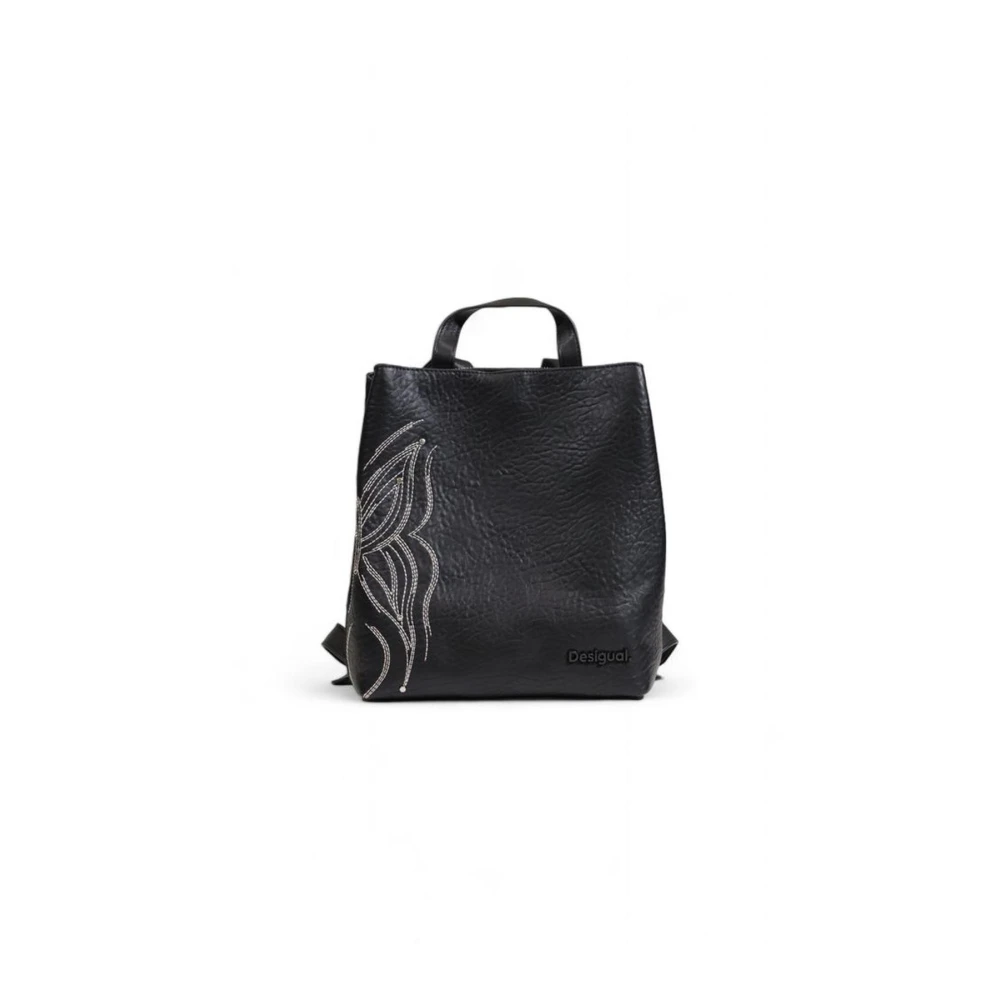 Desigual Women's Black Adjustable Straps Polyurethane Backpack Collection