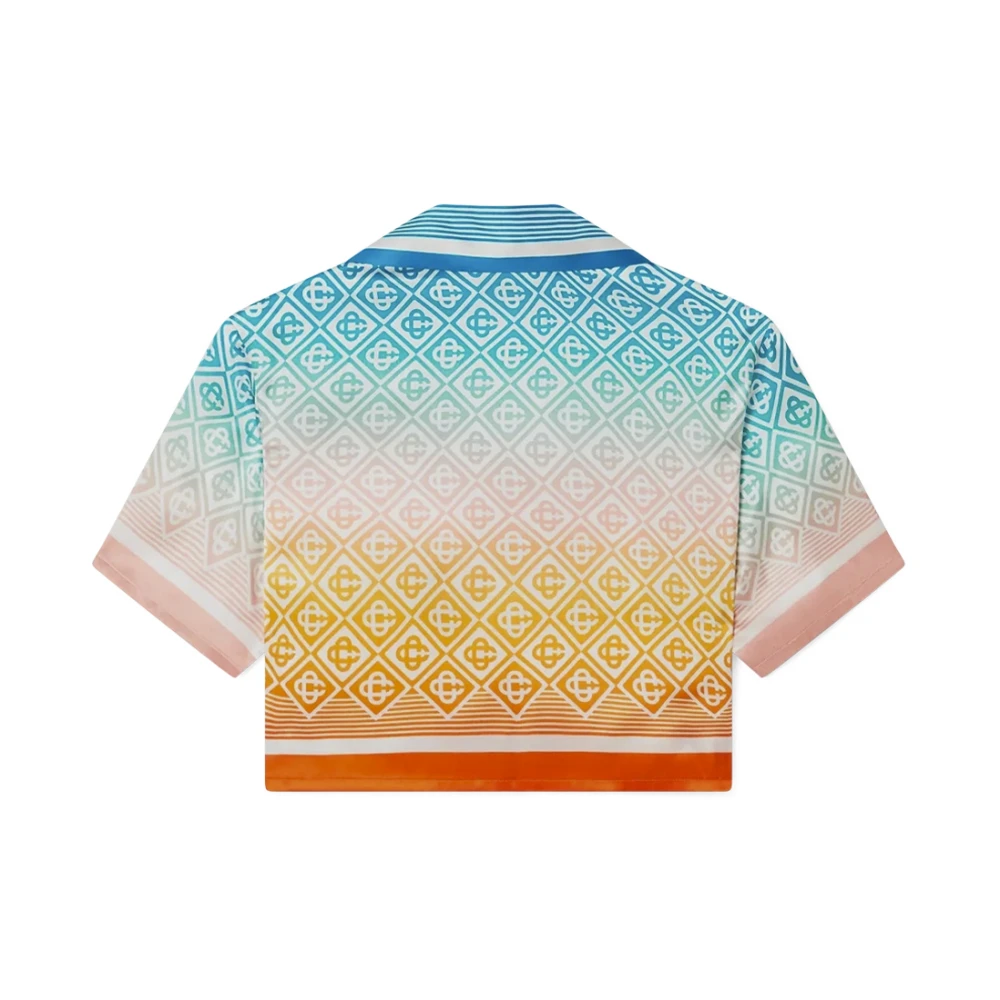 Casablanca Gradient Monogram Zijden Crop Shirt Multicolor Dames