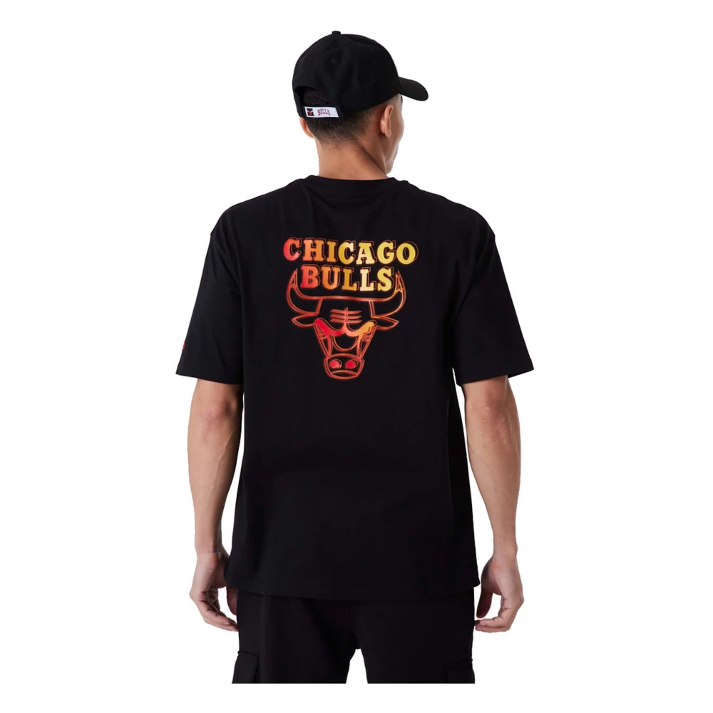new era Chicago Bulls NBA Neon Fade T-shirt Black Heren