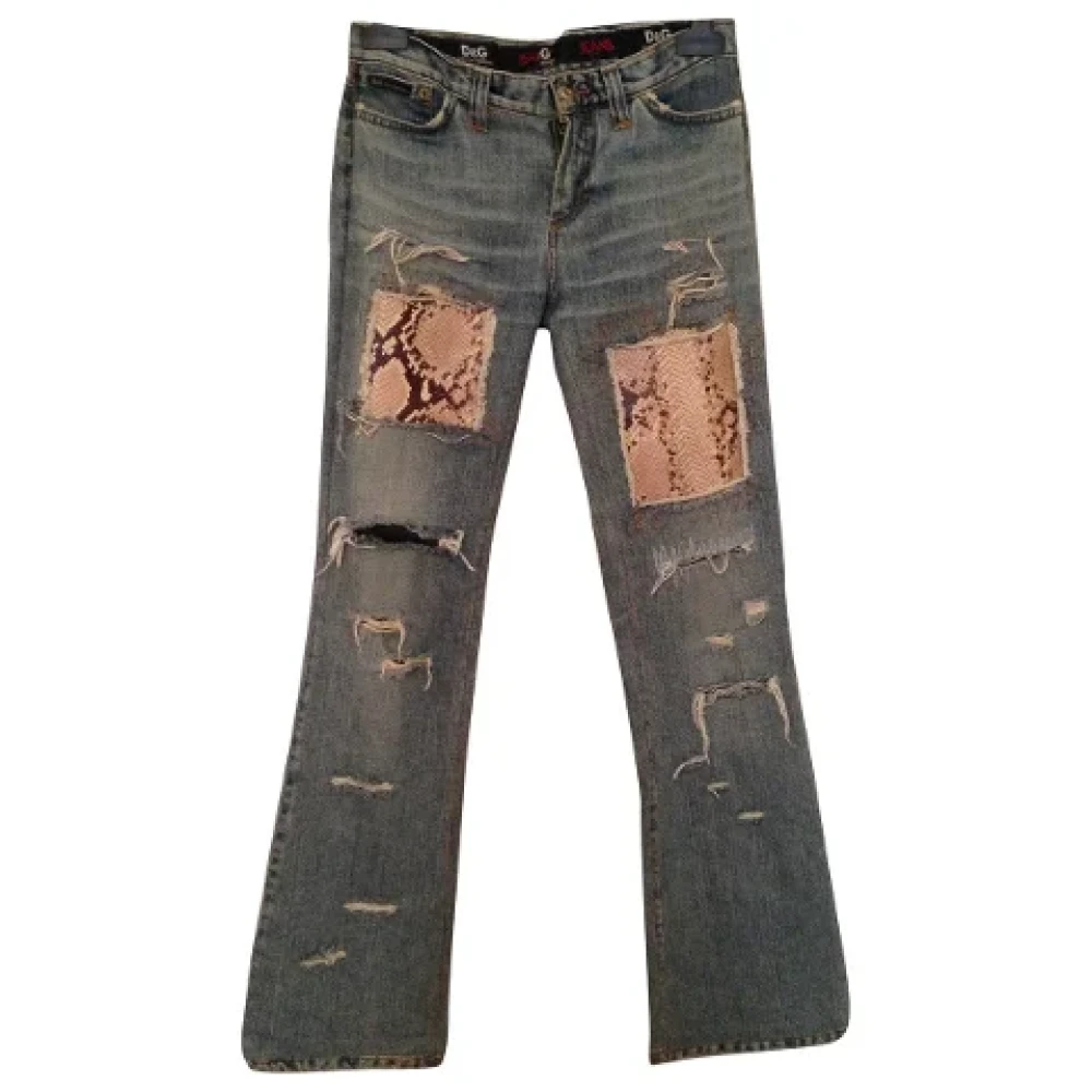 Dolce & Gabbana Pre-owned Cotton jeans Blue Dames