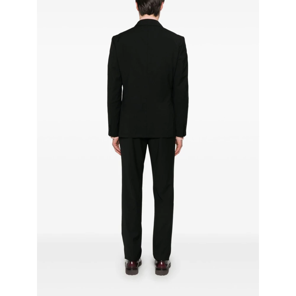 Ermenegildo Zegna Zwarte Jurk met Voorknoop en Achteruitgangen Black Heren
