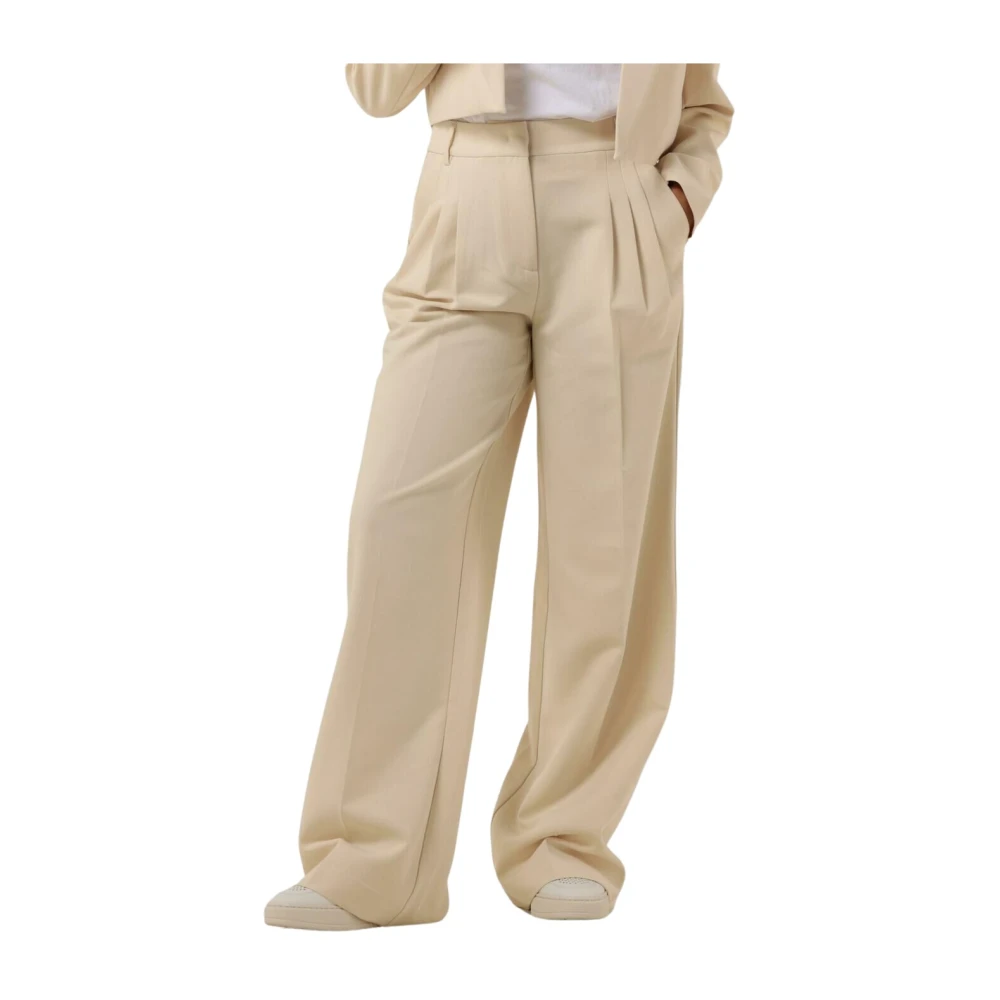 Co'Couture Co Couture Broek Vola Pleat Offwhite XS Dames Beige Dames