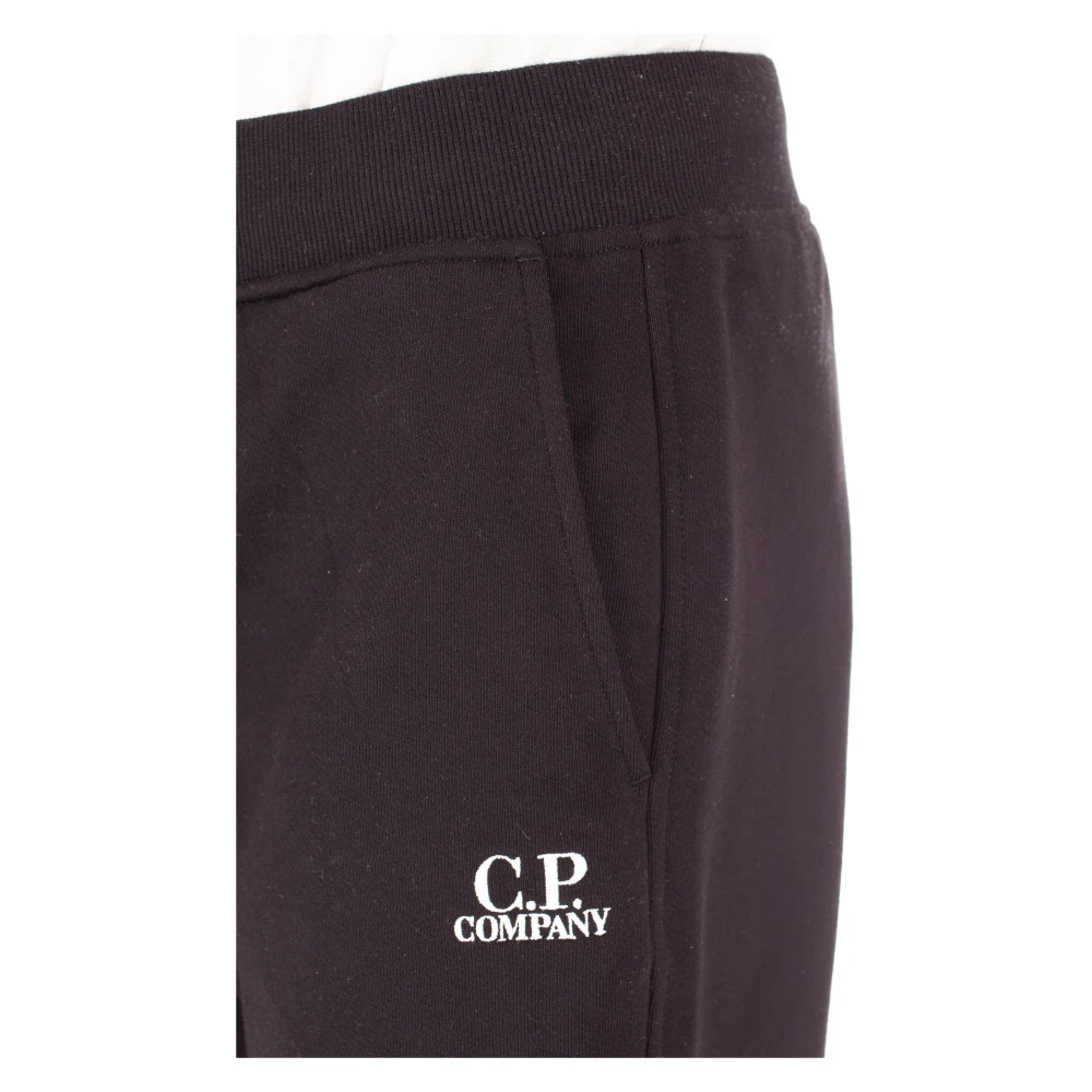 C.P. Company Zwarte katoenen sweatpants met elastische taille en zoom Black Heren