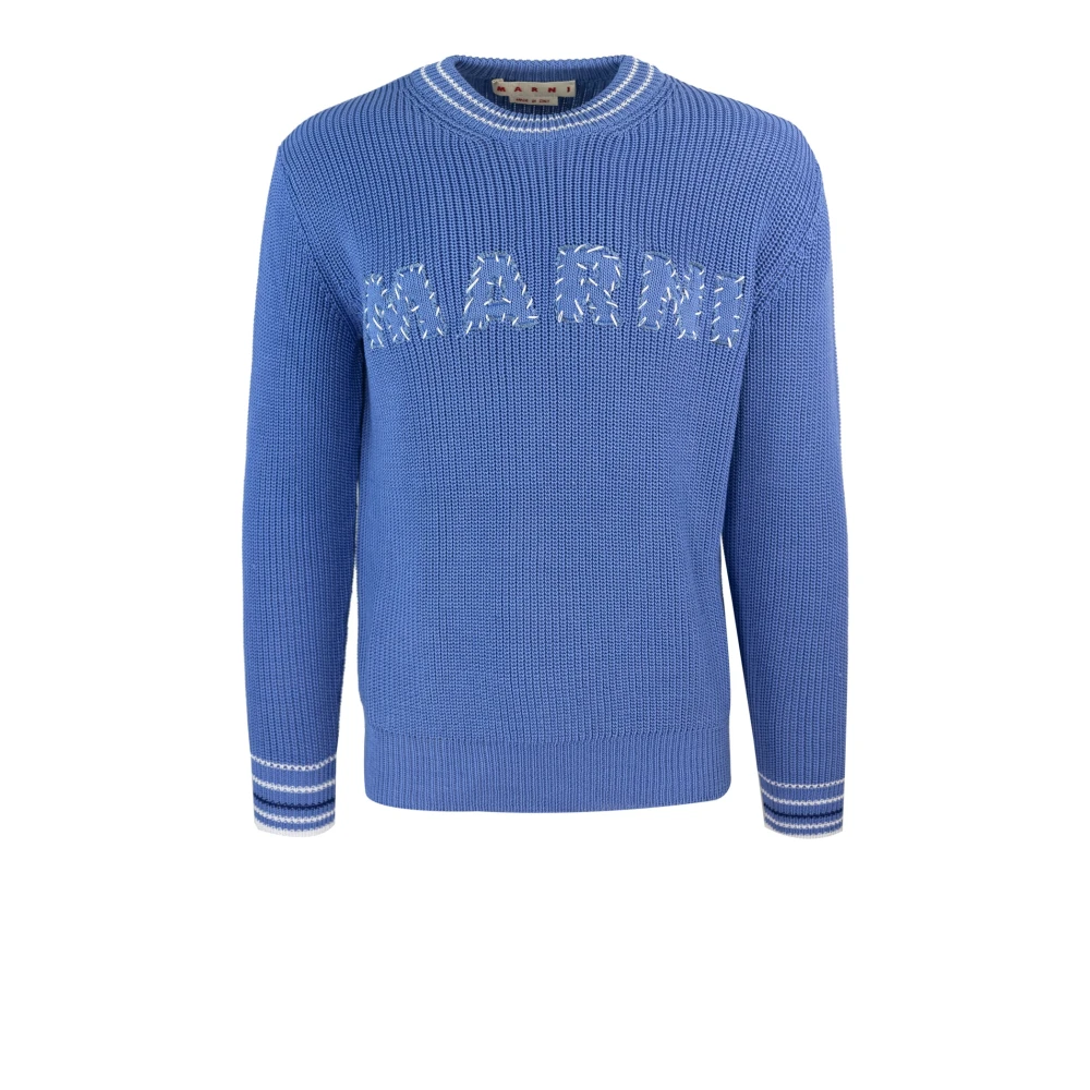 Marni Heldere Blauwe Crewneck Sweater Blue Heren