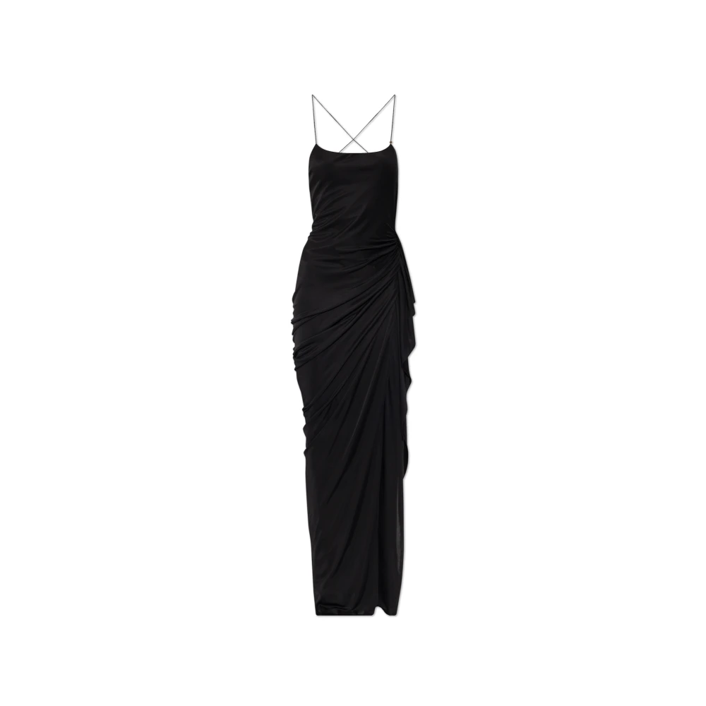 Versace Femme Noir Robes, Taille: 34 Fr Robe Drapée En Jersey De Viscose