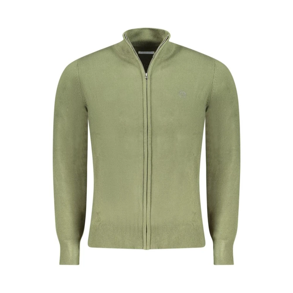 North Sails , Cardigans, Male, Green, Xl, Nylon Crew Neck Jumper