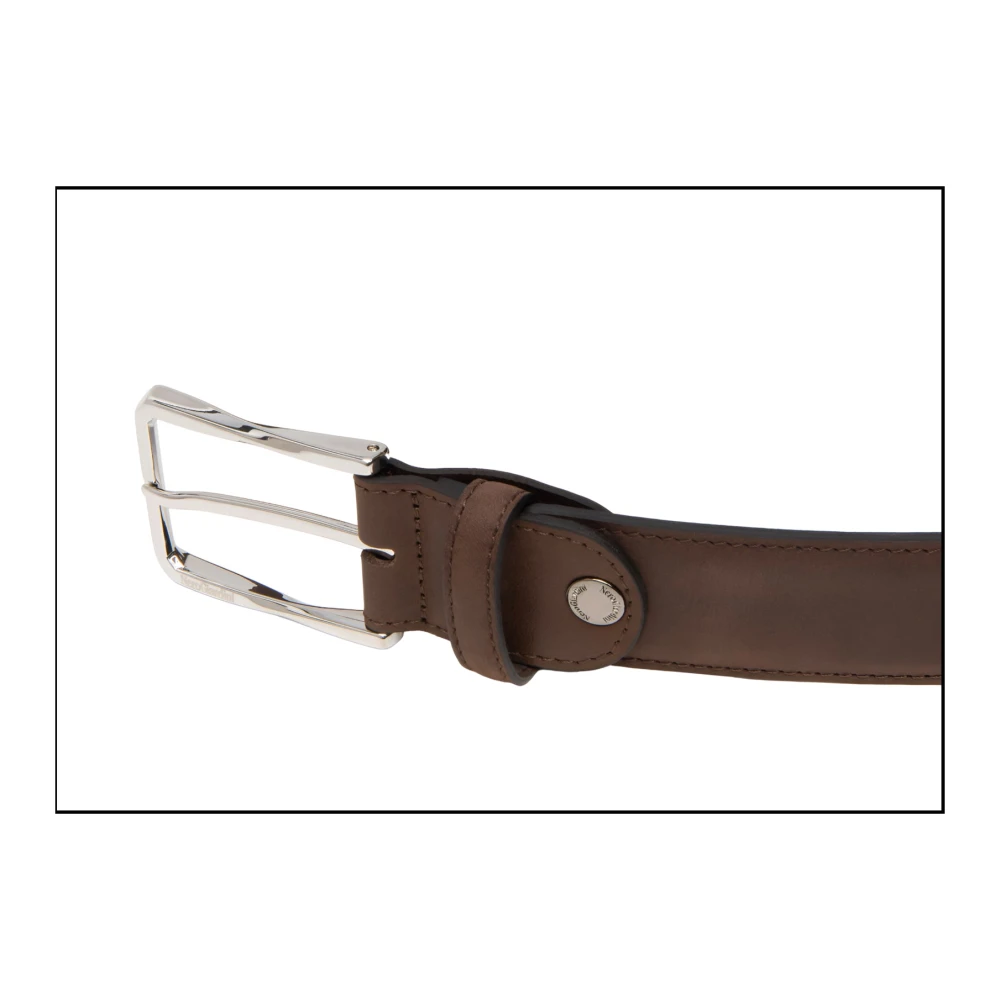 Nerogiardini Elegante Leren Riem voor Mannen Brown Heren