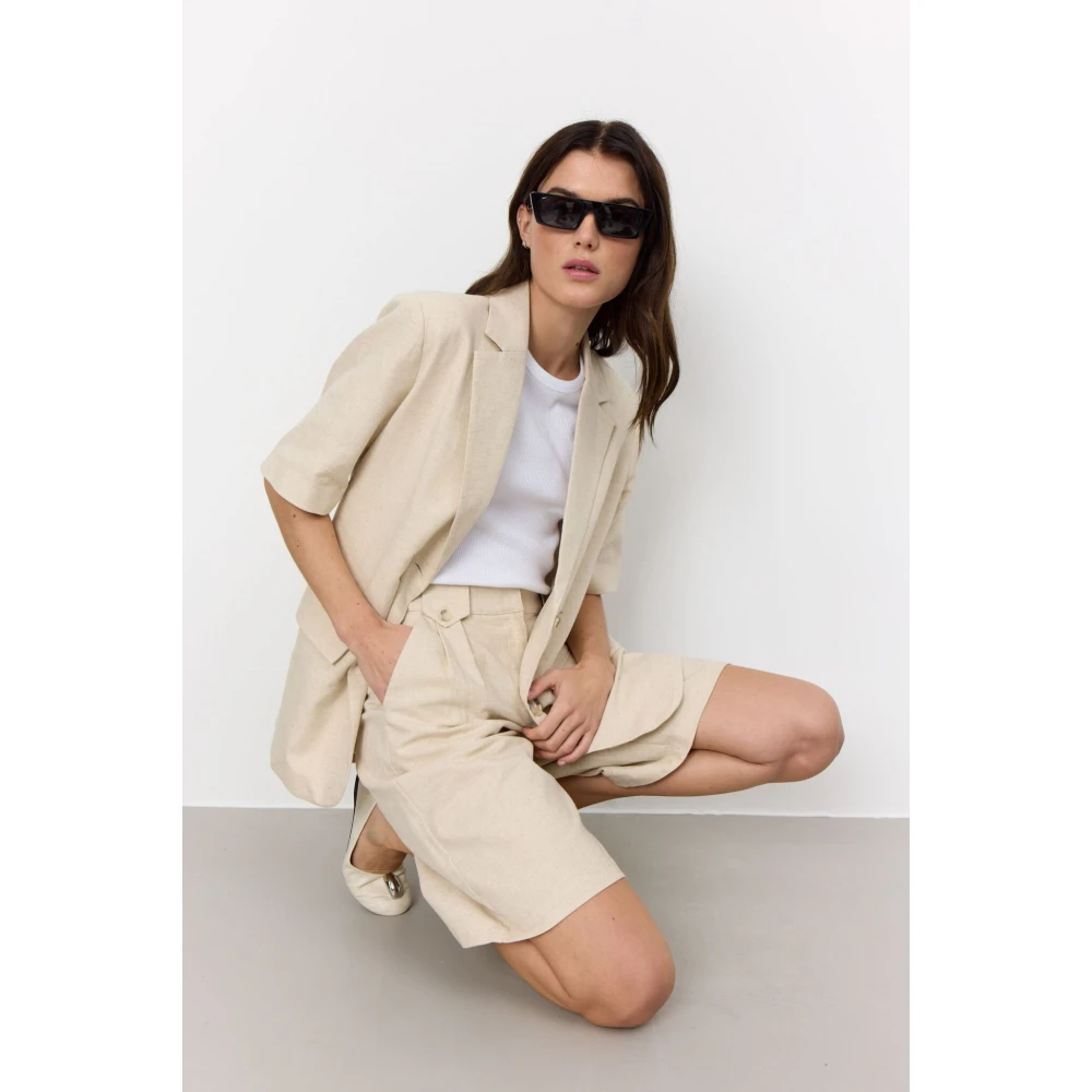 Levete Room Gavin 1 Shorts in Island Fossil Beige Dames