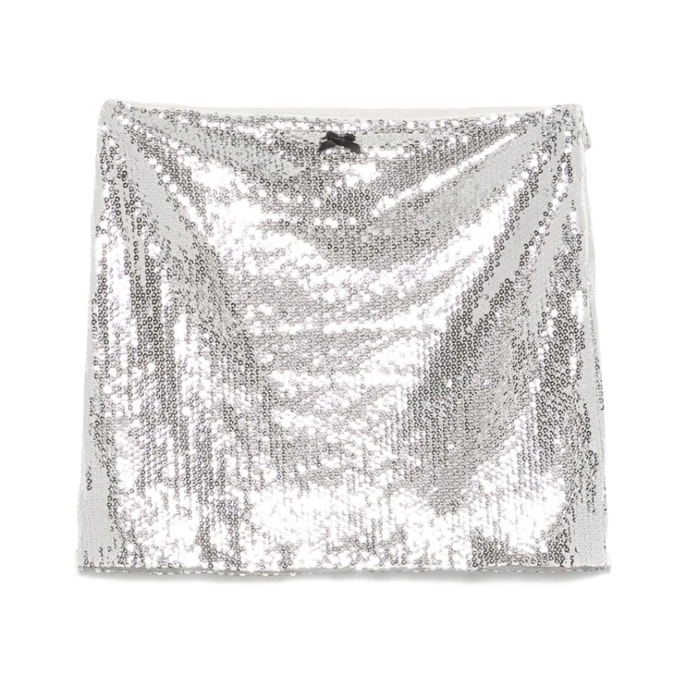 Rotate Birger Christensen Sequin Mesh Mini Rok Gray Dames