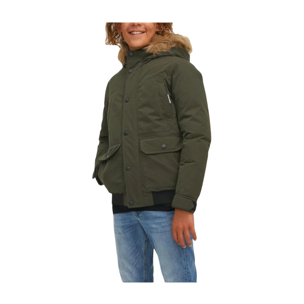 Hooded Jacket with Faux Fur Trim