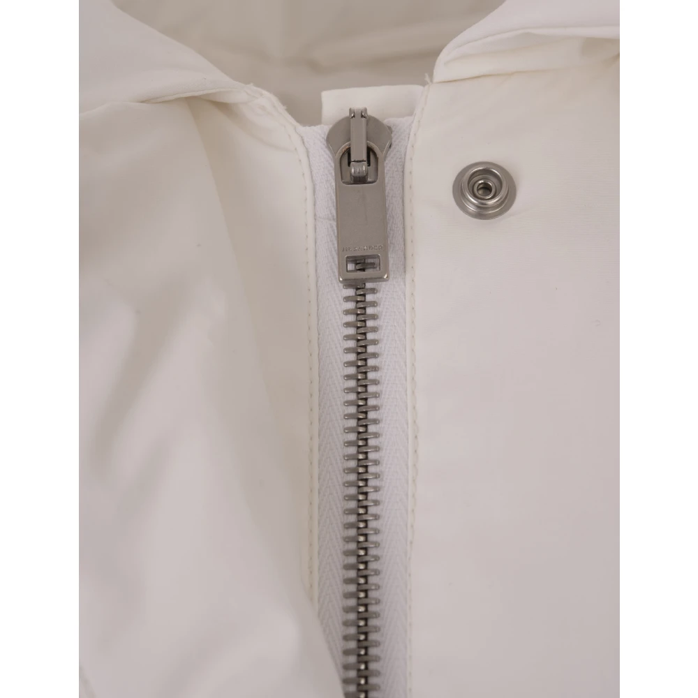 Jil Sander Witte Gewatteerde Gilet met Brede Kraag White Dames