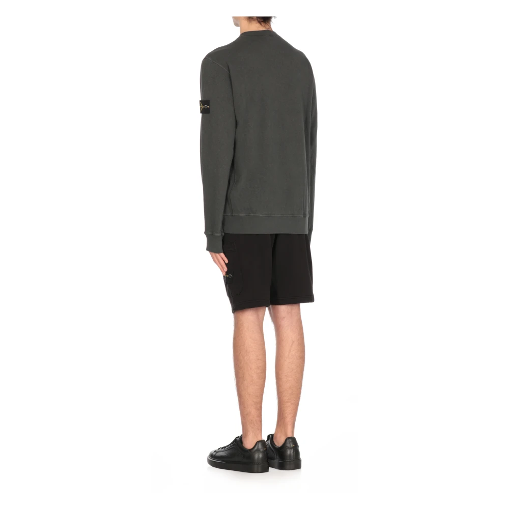 Stone Island Donkergrijze Katoenen Sweatshirt Ronde Hals Gray Heren