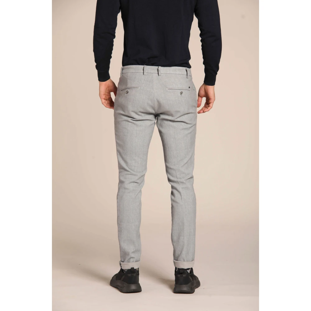 Mason's Glen Check Print Chino Broek Gray Heren