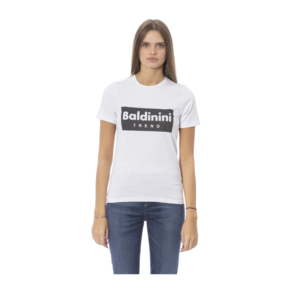 Baldinini Trendy T-shirt met voorprint White Dames
