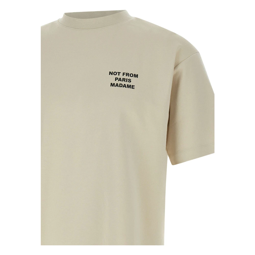 Drole de Monsieur Slogan Katoenen T-shirt Zand Mini Logo Beige Heren