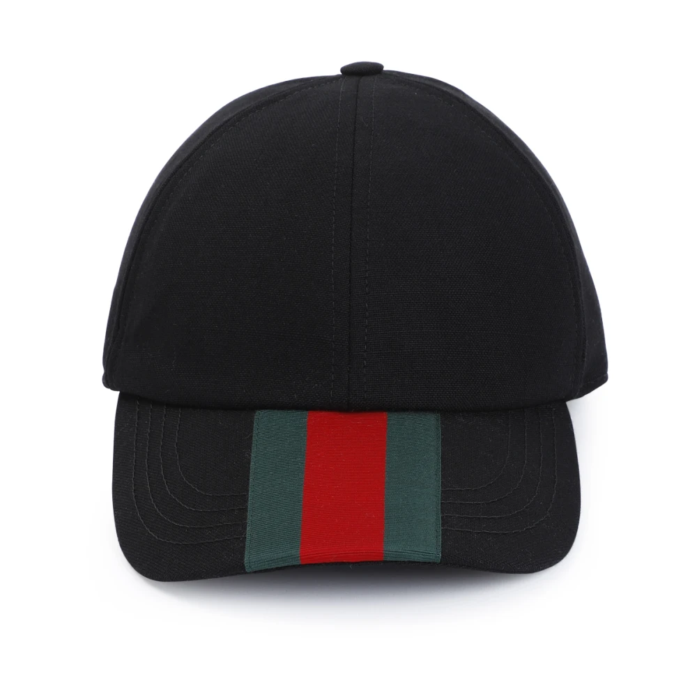 Gucci Zwarte Wol Baseballpet Aw24 Black Heren