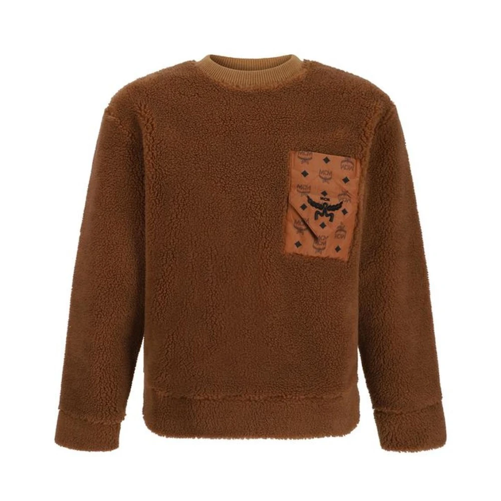 MCM Shearling Sweatshirt met Monochrome Patroon Brown Heren