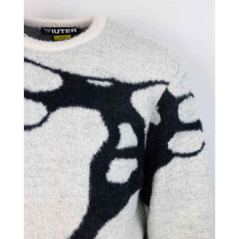 Iuter Witte Sweater Regular Fit Katoen Acryl White Heren