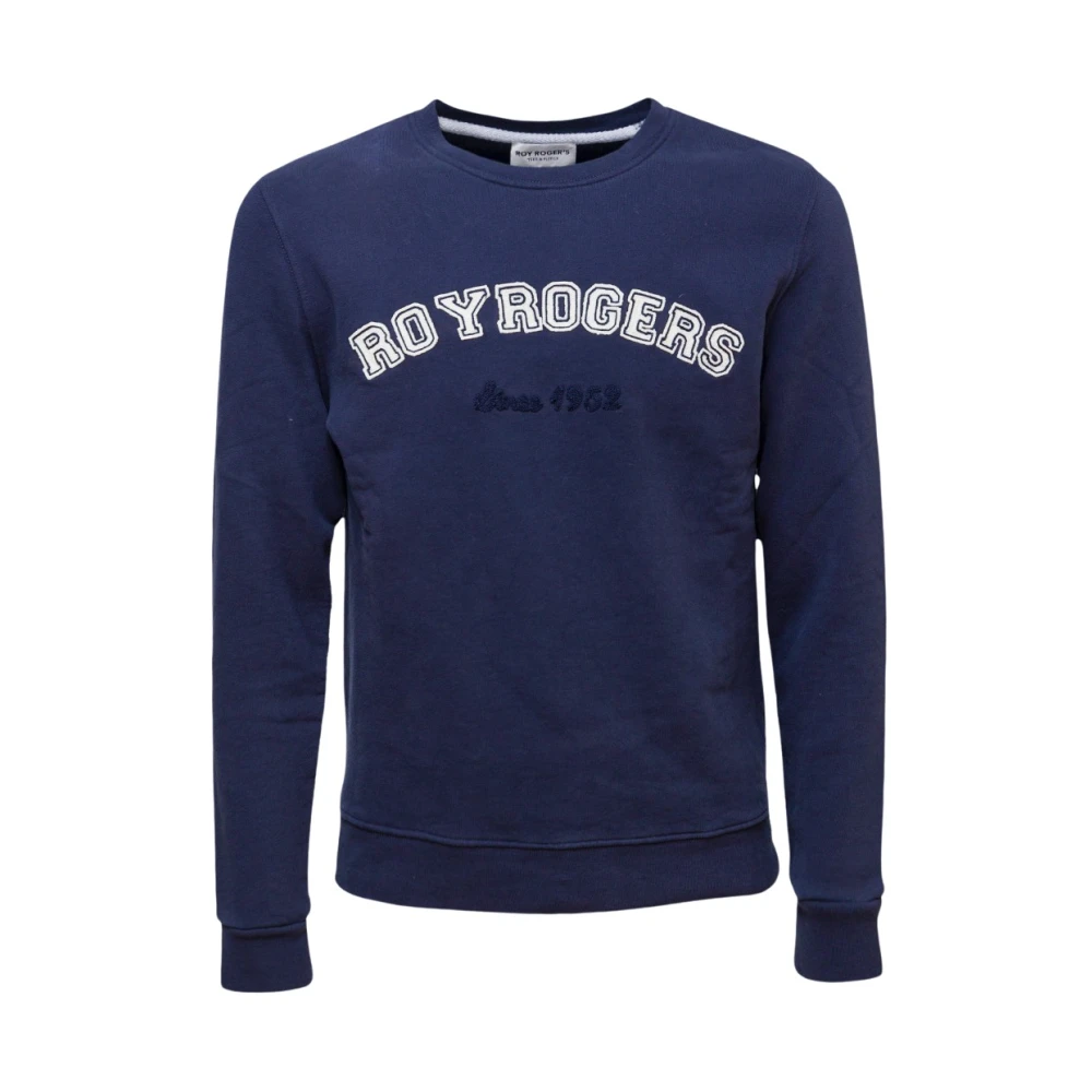Roy Roger's College Cf42 Crewneck Sweatshirt Blue Heren