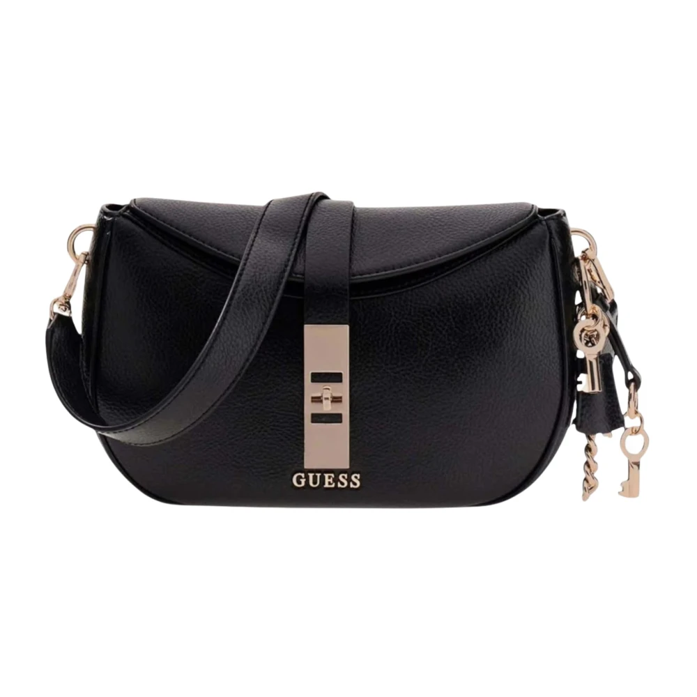Guess Women's Black Brooke Charm Shoulder Bag - Cross Body Bags - One Size - Bags